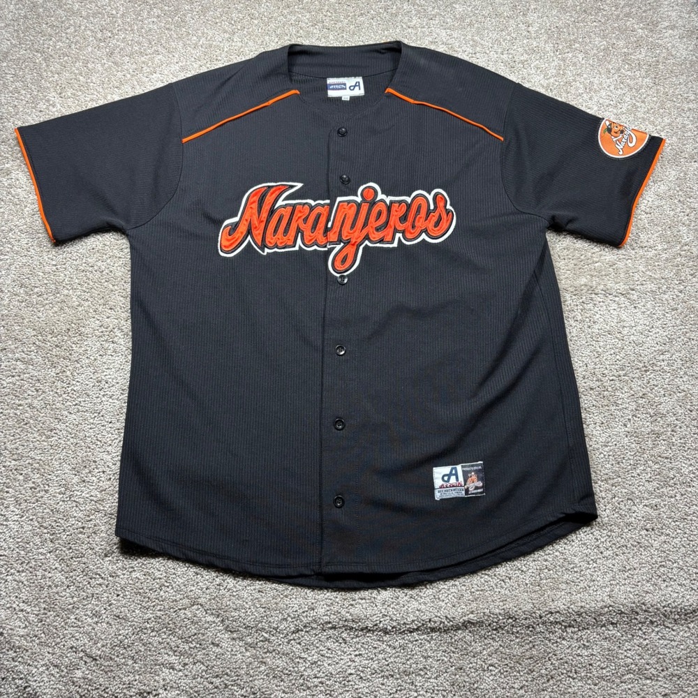 Arrieta‎ Naranjeros de Hermosillo Mexican Baseball Jersey Black Orange Mens 2XL